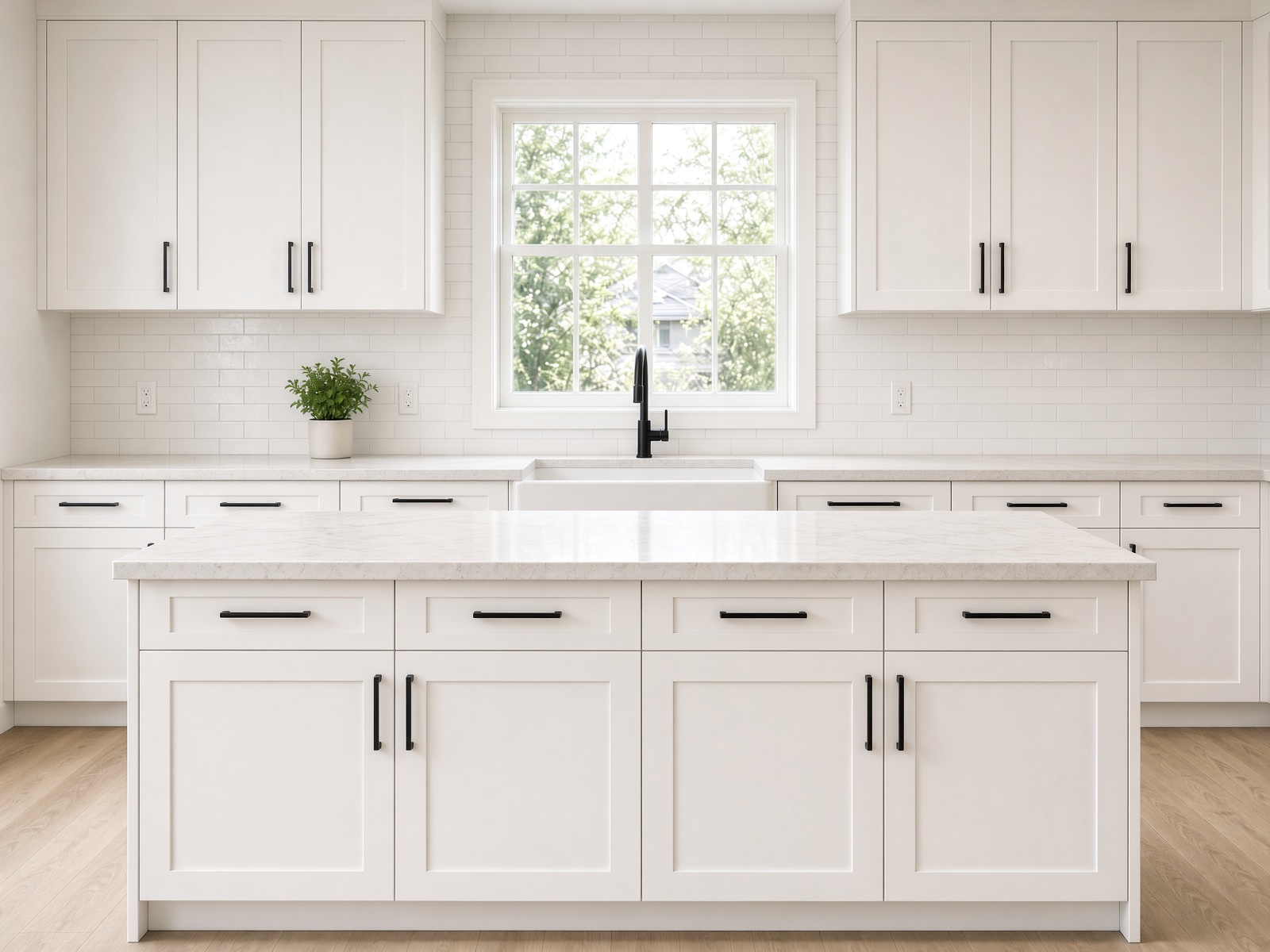 Kitchen with Chalk White painted cabinets