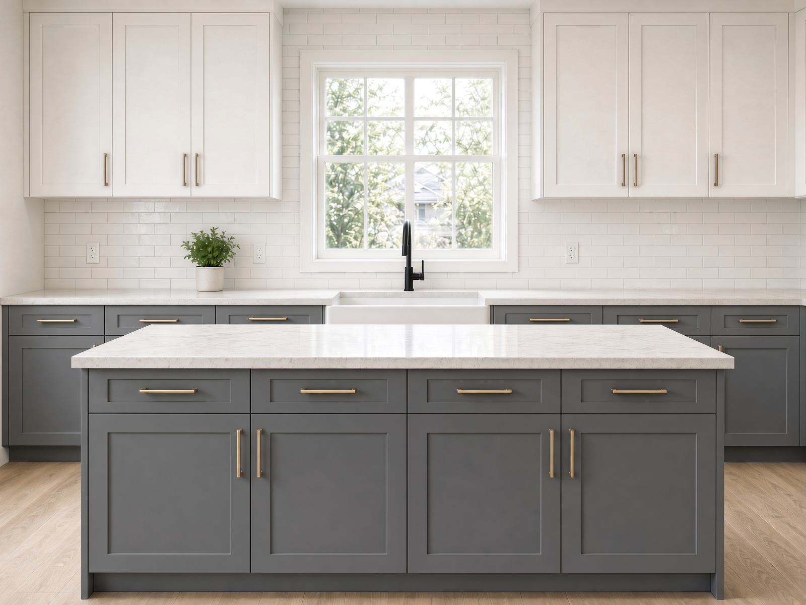 Kitchen with Charcoal painted cabinets